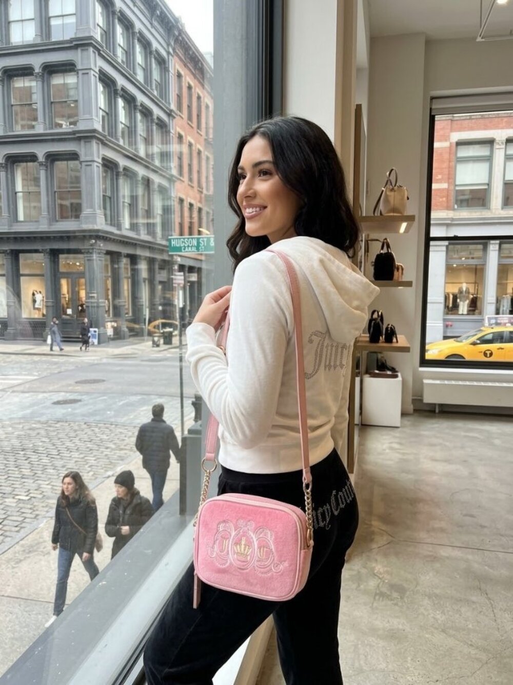 Juicy Couture Lovers Club Cmera Bag Embroidered Logo Pink Lemonade / Pink